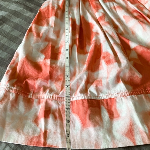 Abstract coral pink floral fit and flare dress - Picture 4 of 6